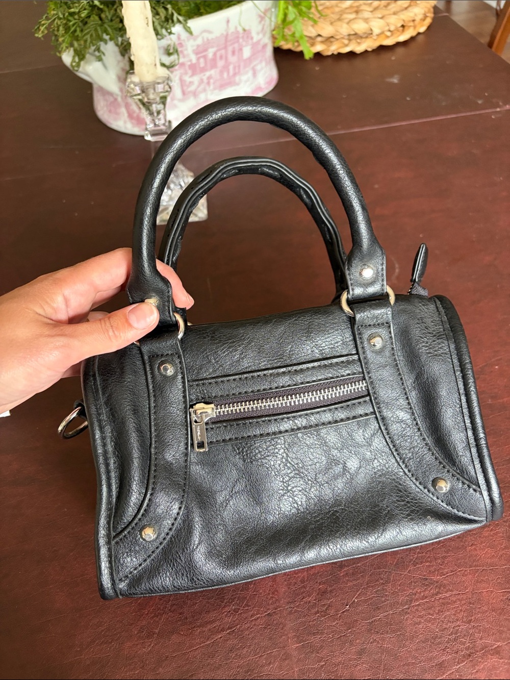 Brandy Melville Black Mini Top-Handle Satchel